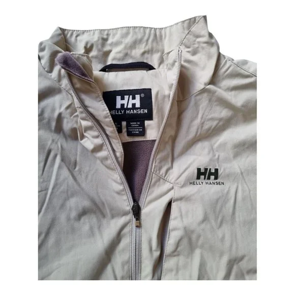 Helly Hansen Men's Size Large Beige Soft Shell Fleece Lined Full Zip Jacket - Picture 5 of 8